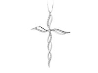 Collier PG Gioielli Femme Croci Stilizzate in Or blanc Diamante 0.09 Ct 1027 - 1027
